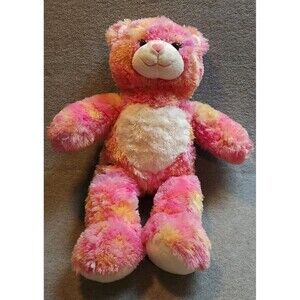 Build a Bear Endless Hugs Tie Dye Pink Orange Heart Nose 16"